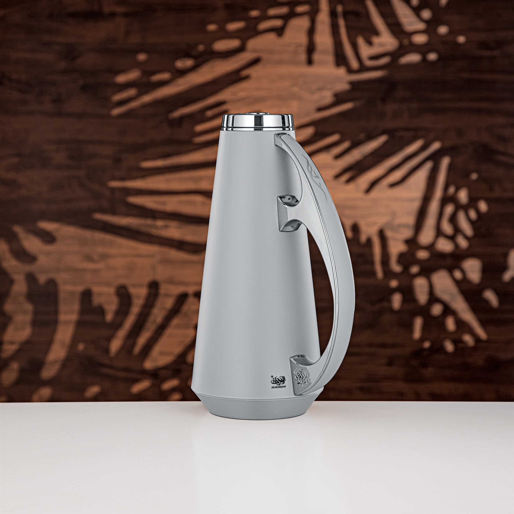 Almarjan Vacuum Flask Set, ABS, 1L + 1L, Light Grey & Silver (UPP-1000/1000 GRAC) - Modern Serving