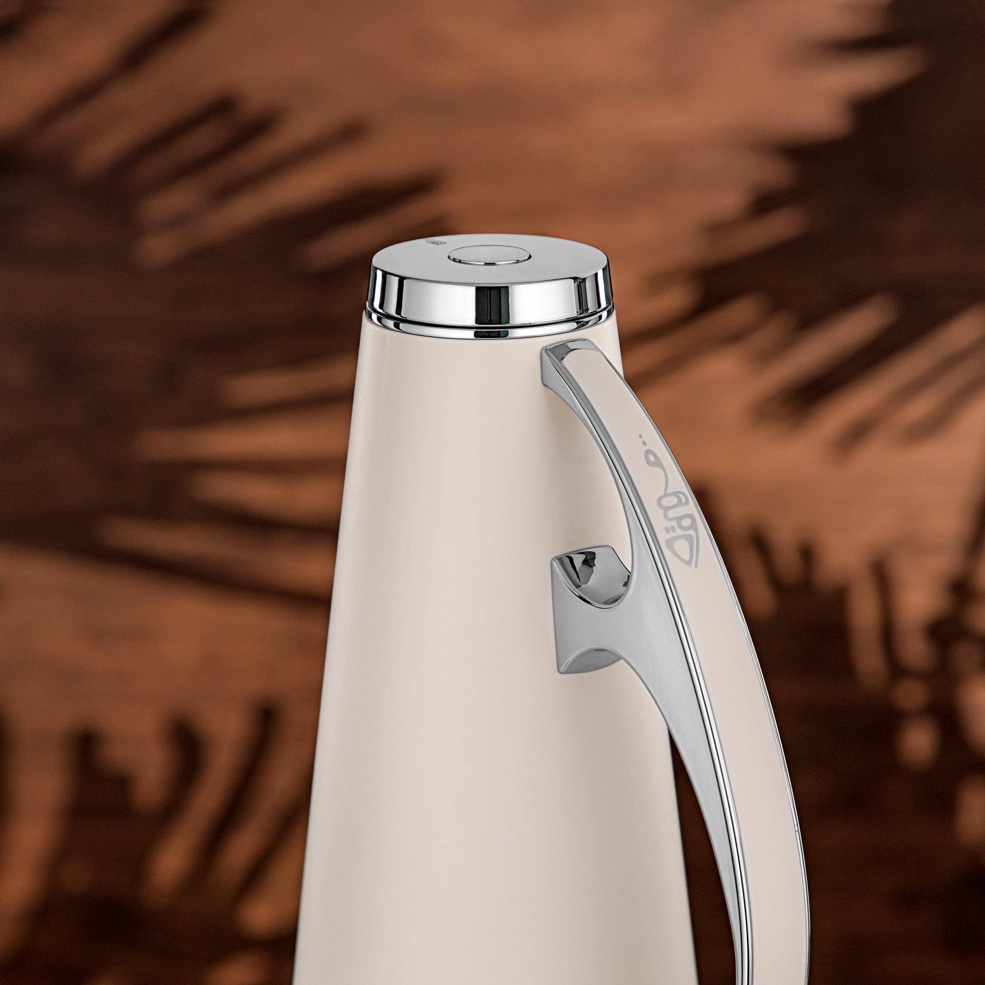 Almarjan Vacuum Flask Set, ABS, 1L + 1L, Off White & Silver (UPP-1000/1000 OWIC) - Modern Serving