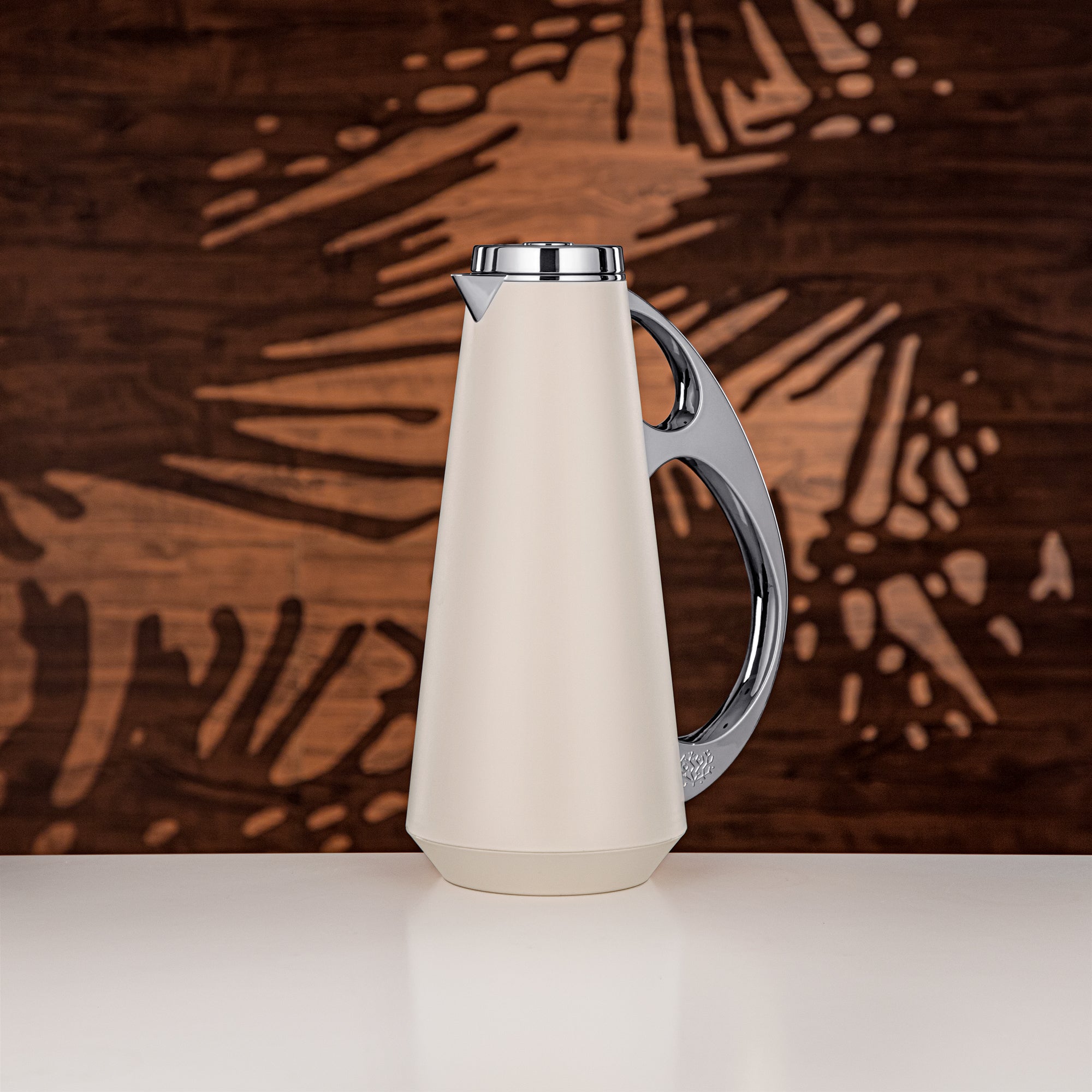 Almarjan Vacuum Flask Set, ABS, 1L + 1L, Off White & Silver (UPP-1000/1000 OWIC) - Modern Serving