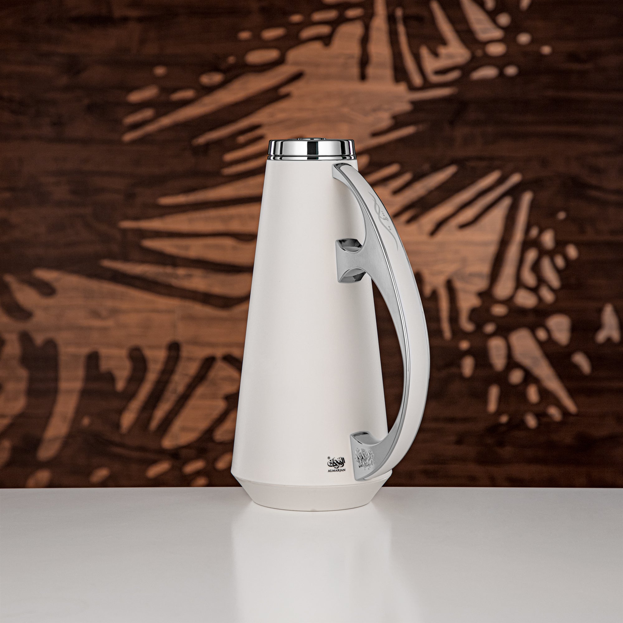 Almarjan Vacuum Flask Set, ABS, 1L + 1L, White & Silver (UPP-1000/1000 WHIC) - Modern Serving