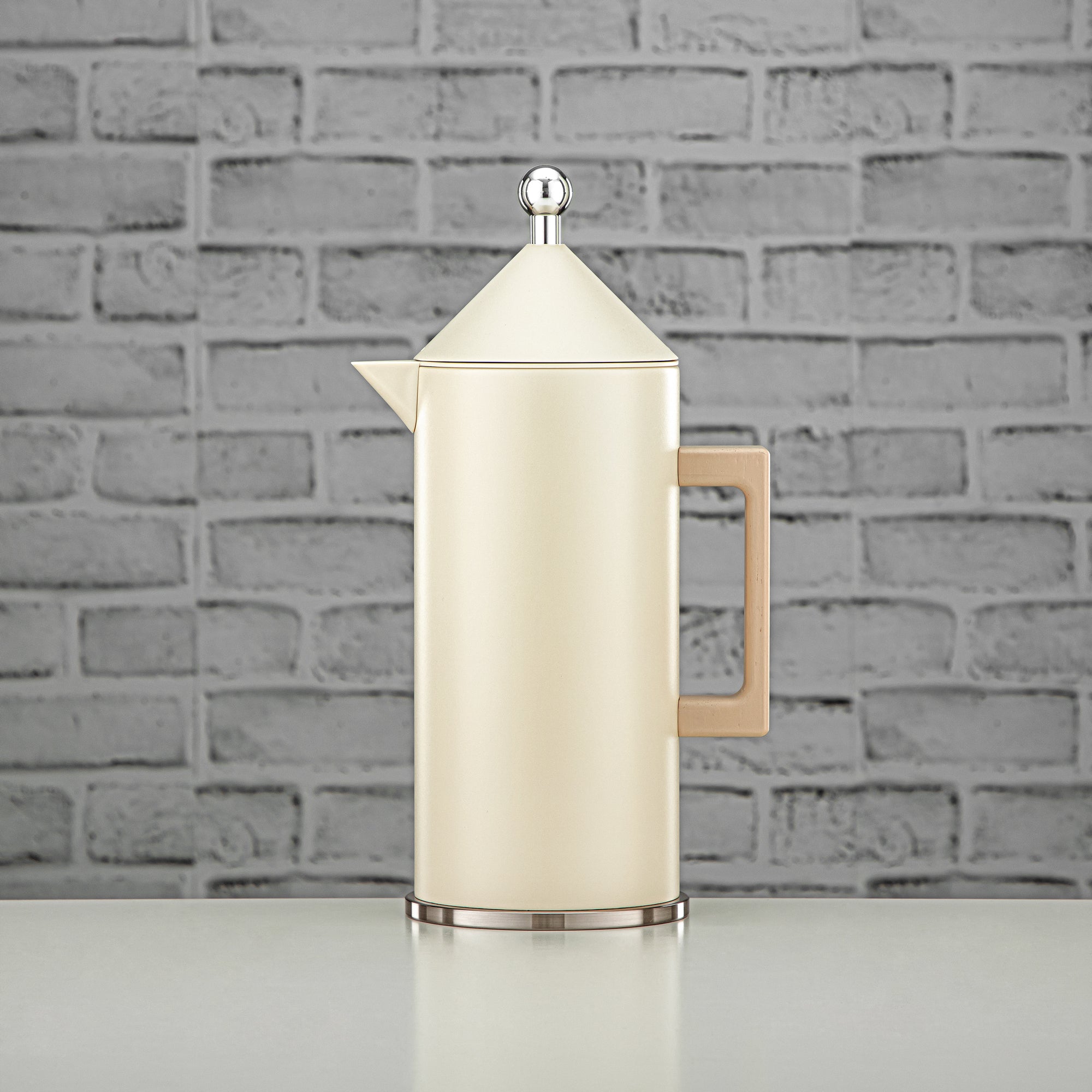 Almarjan Vacuum Flask Set Push Button 0.6L + 1L Sand & Silver (VAF2950005) - Modern Vacuum Flask Set