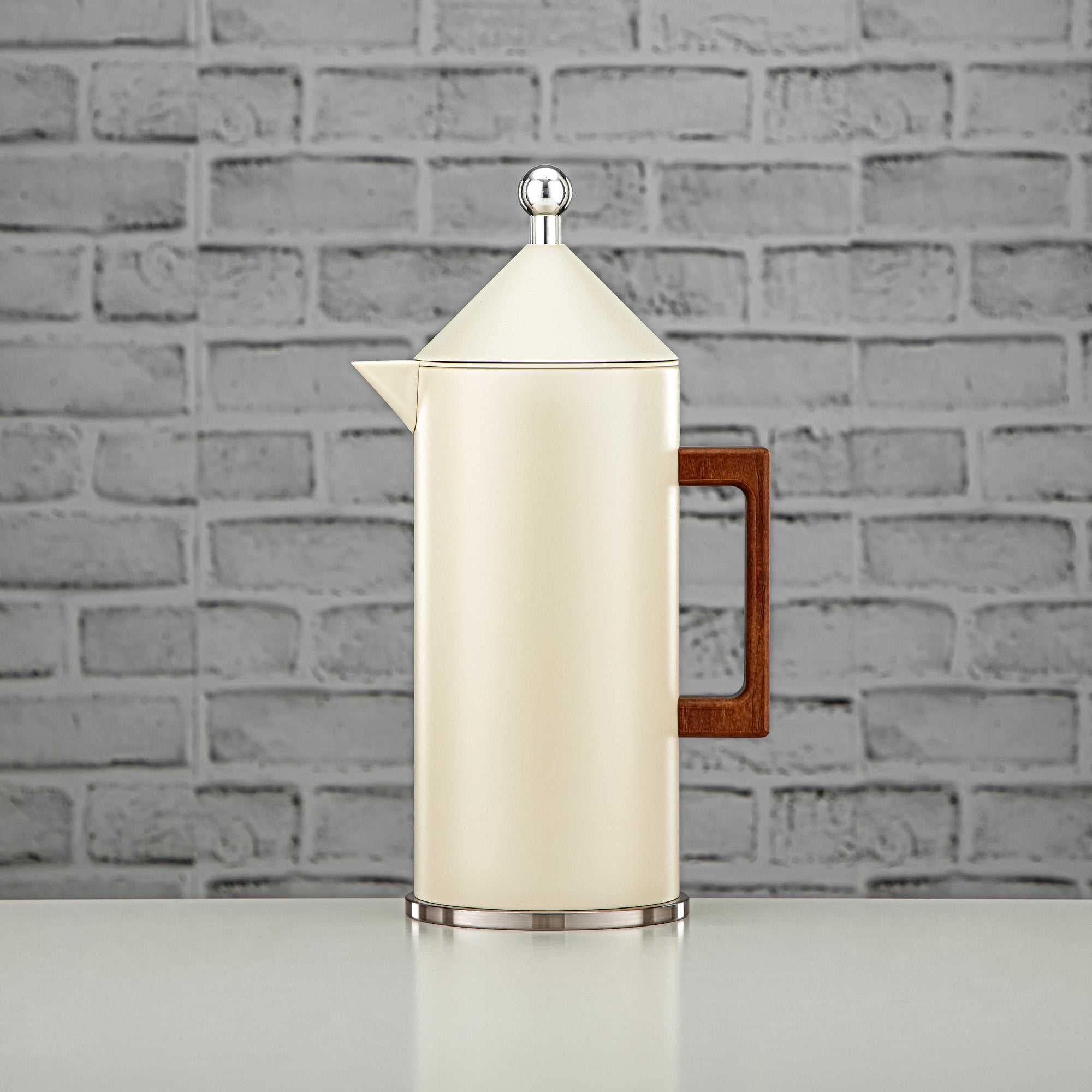 Almarjan Vacuum Flask Set Push Button 0.6L + 1L Sand & Silver (VAF2950006) - Modern Vacuum Flask Set