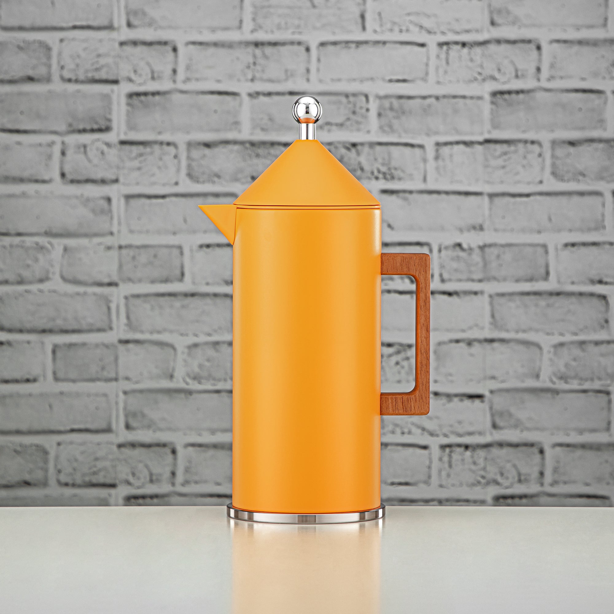 Almarjan Vacuum Flask Set Push Button 0.6L + 1L Yellow & Silver (VAF2950008) - Modern Vacuum Flask Set