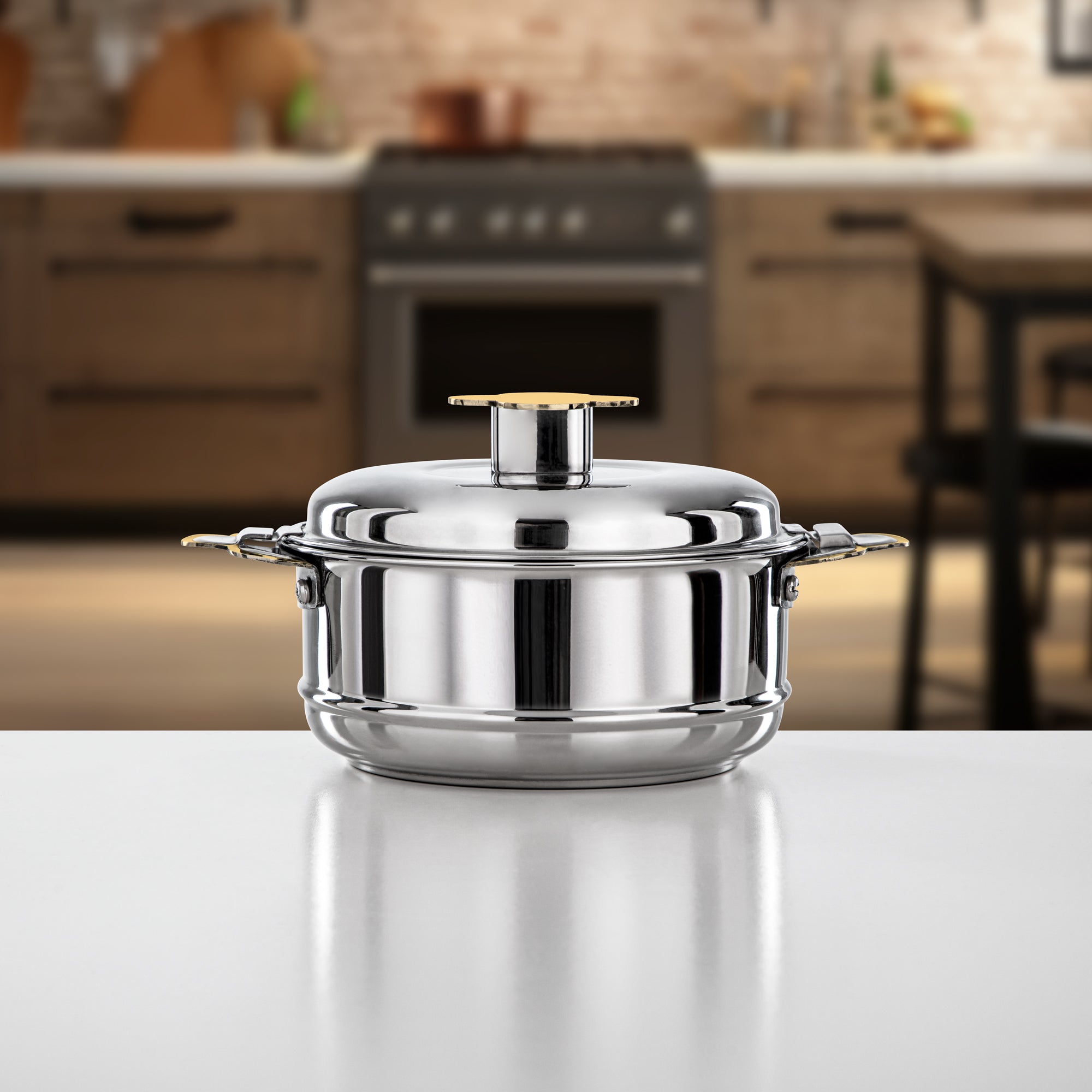 طقم حرارات المرجان ستانلس ستيل فضي وذهبي 3 قطع (H25PG1) – مجموعة فيدا | رمضان والتجمعات