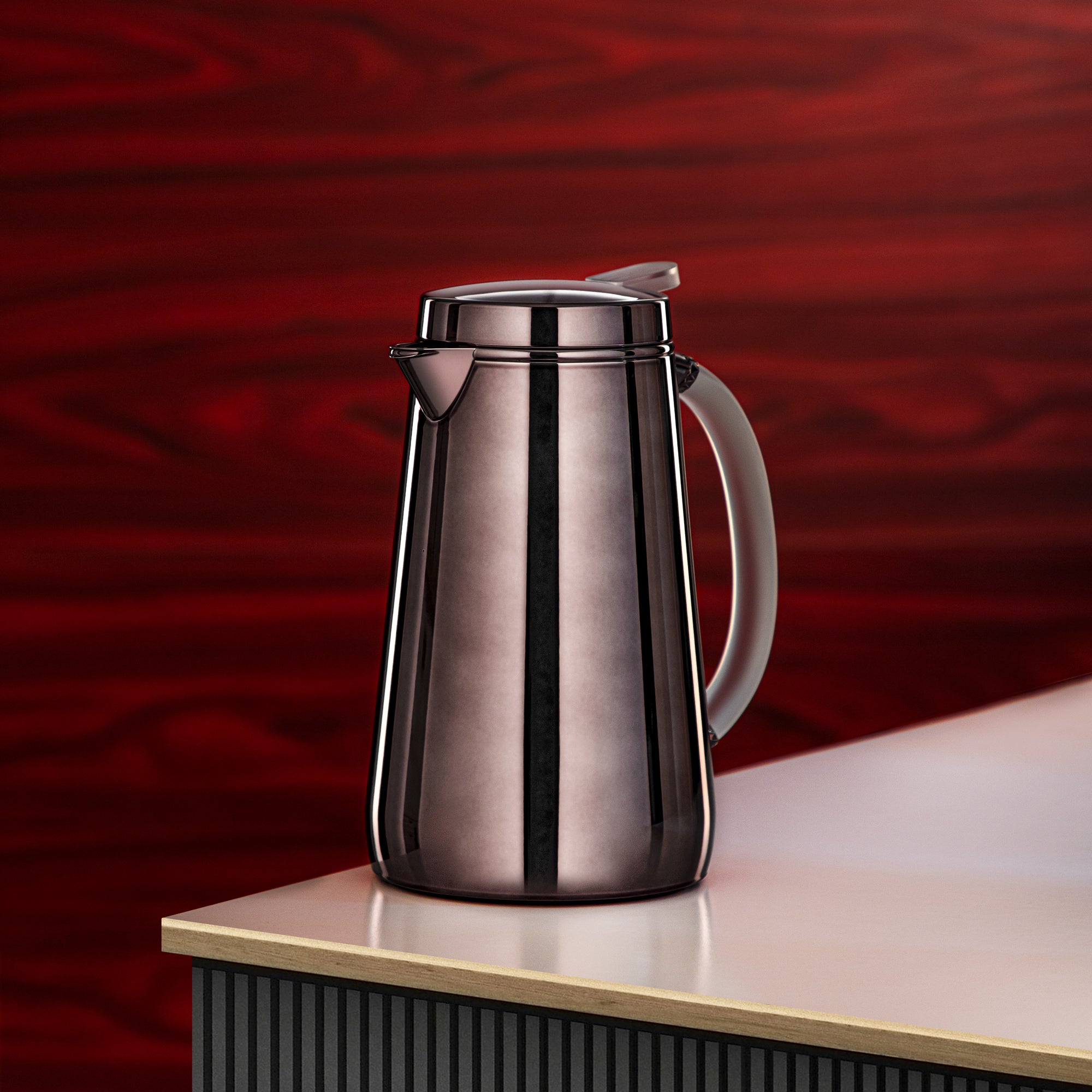 Almarjan Vacuum Flask Metal 0.5 Liter Gun Black with Frost Handle (VOP-500 E10Y15) – Elegant Serving | Ramadan & Gatherings