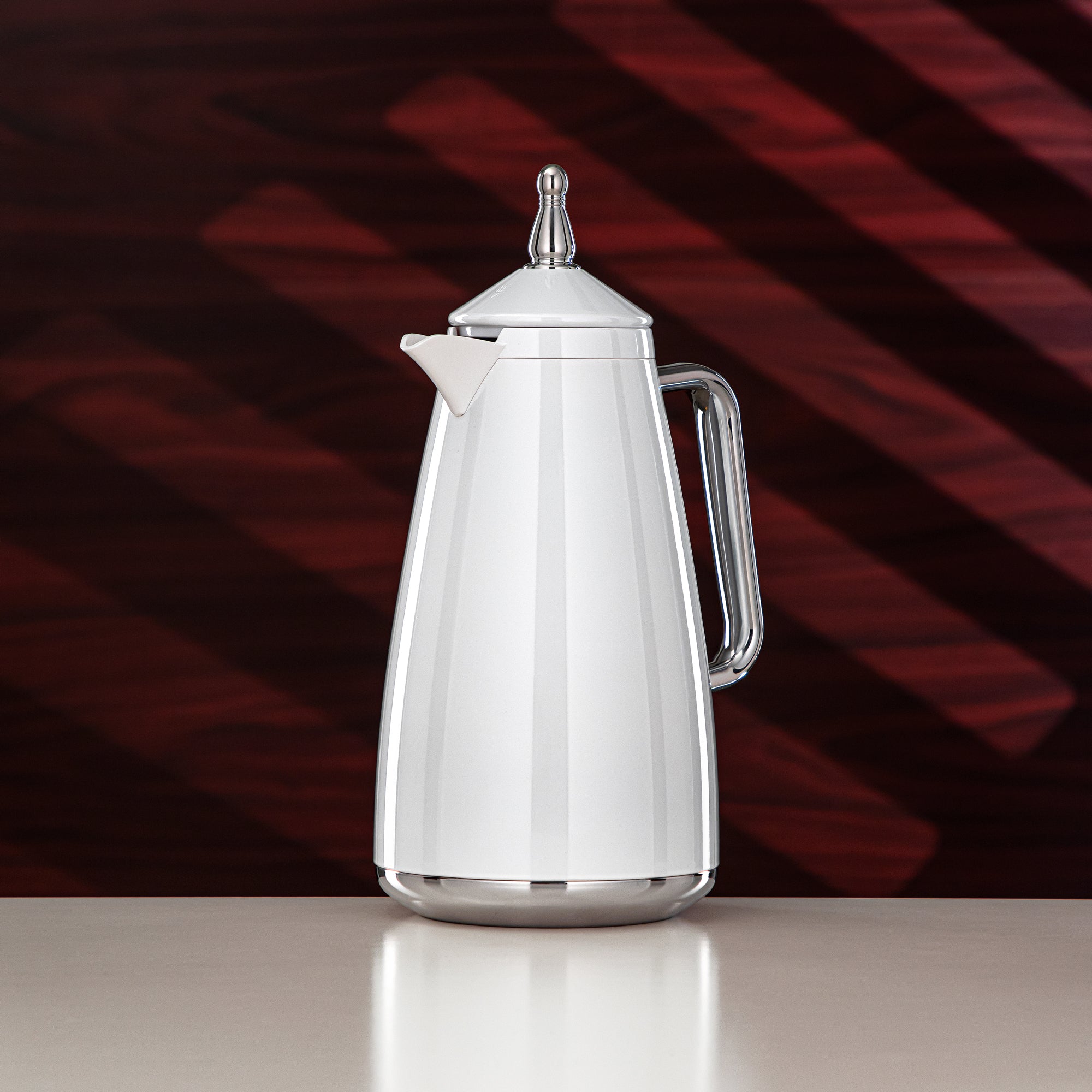 Almarjan Vacuum Flask Set 1L + 1L White & Silver