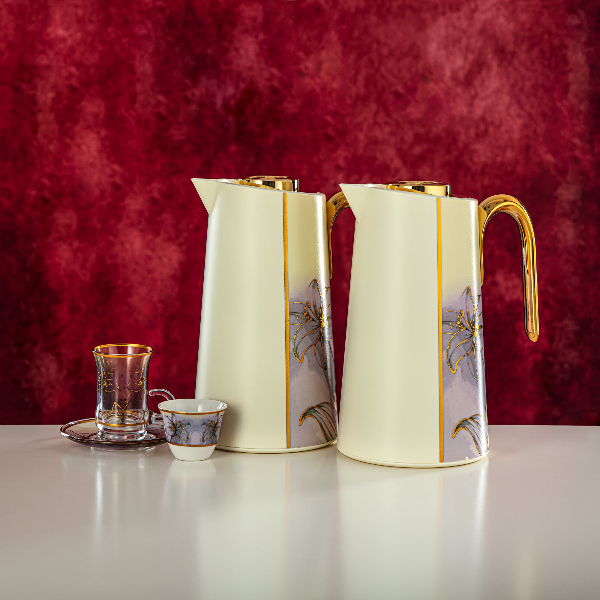 Almarjan 21 Pieces Tea Set With Trolley - YHMA-7