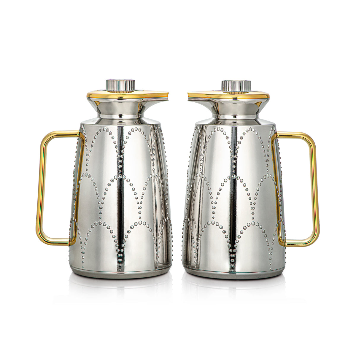 Almarjan 2 Pieces Vacuum Flask Set Silver & Gold - 2C123AB-100 NI/G
