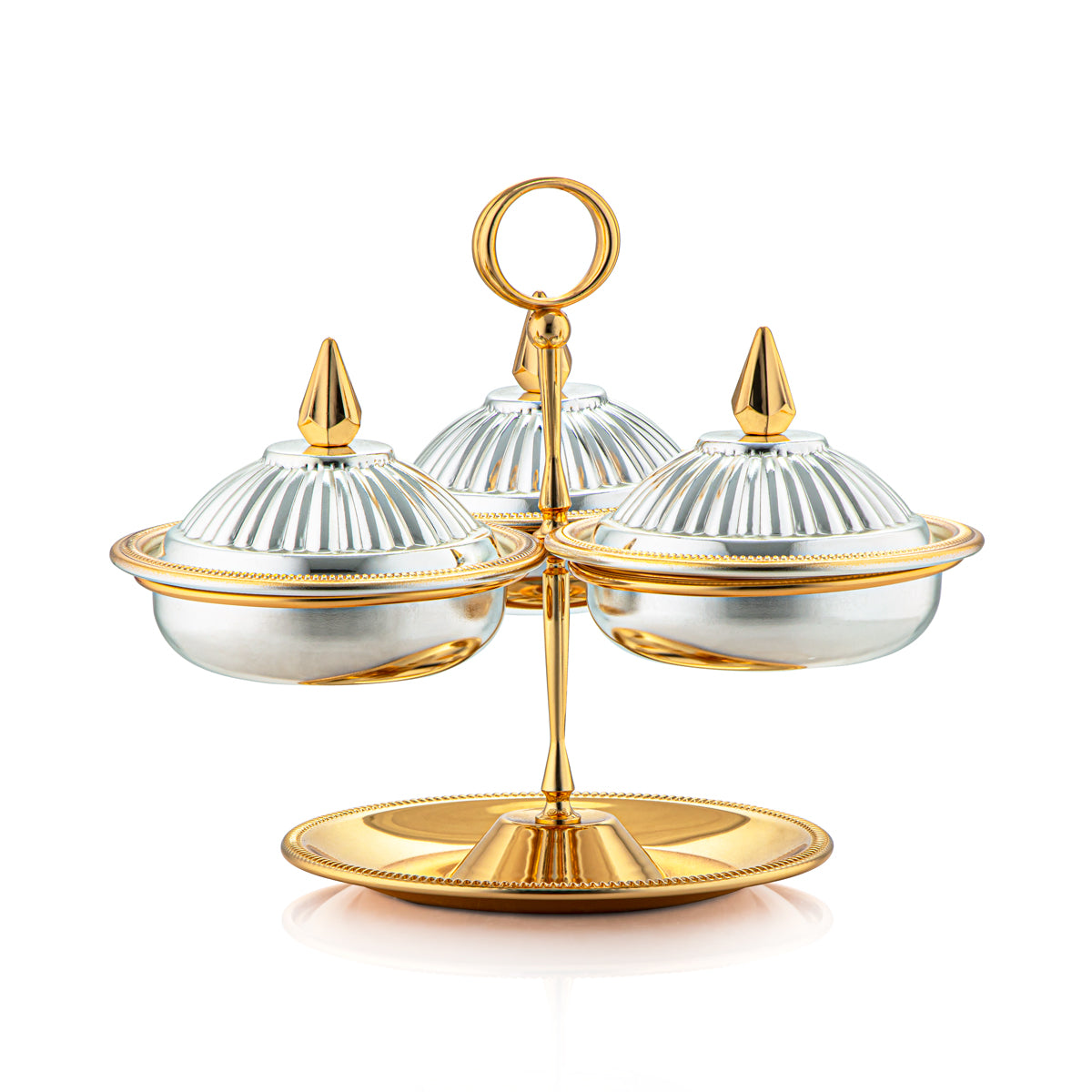 Almarjan 3 Part Sweet Stand Silver & Gold - HT211032