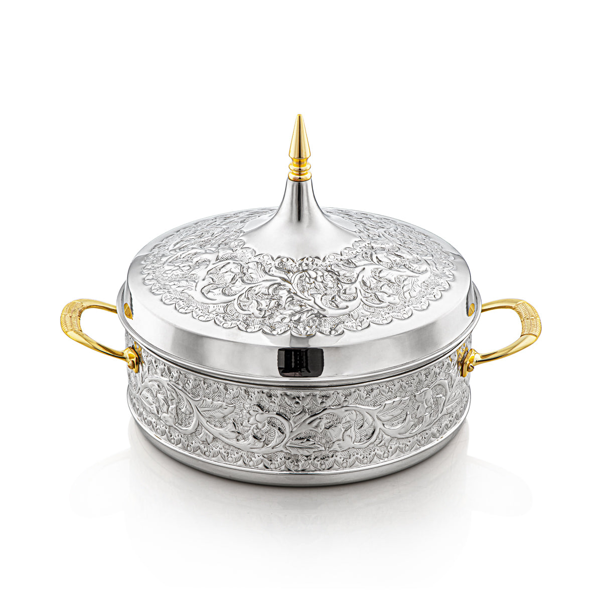 Almarjan 32 CM Brass Hot Pot Silver & Gold - MD-2929B