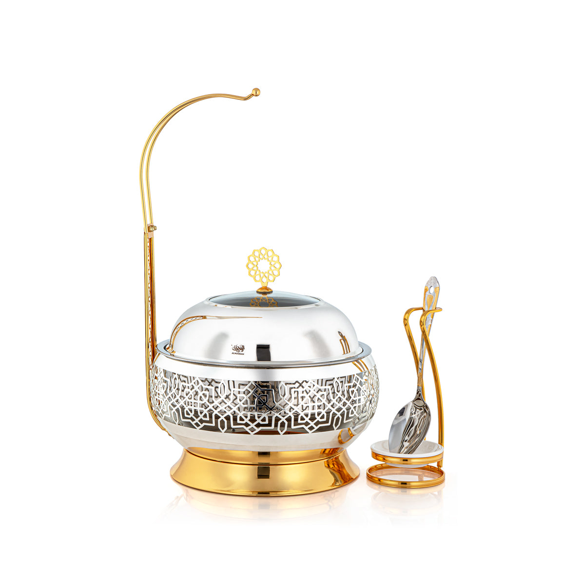 Almarjan 3 Liter Chafing Dish With Spoon Silver & Gold - STS0012926