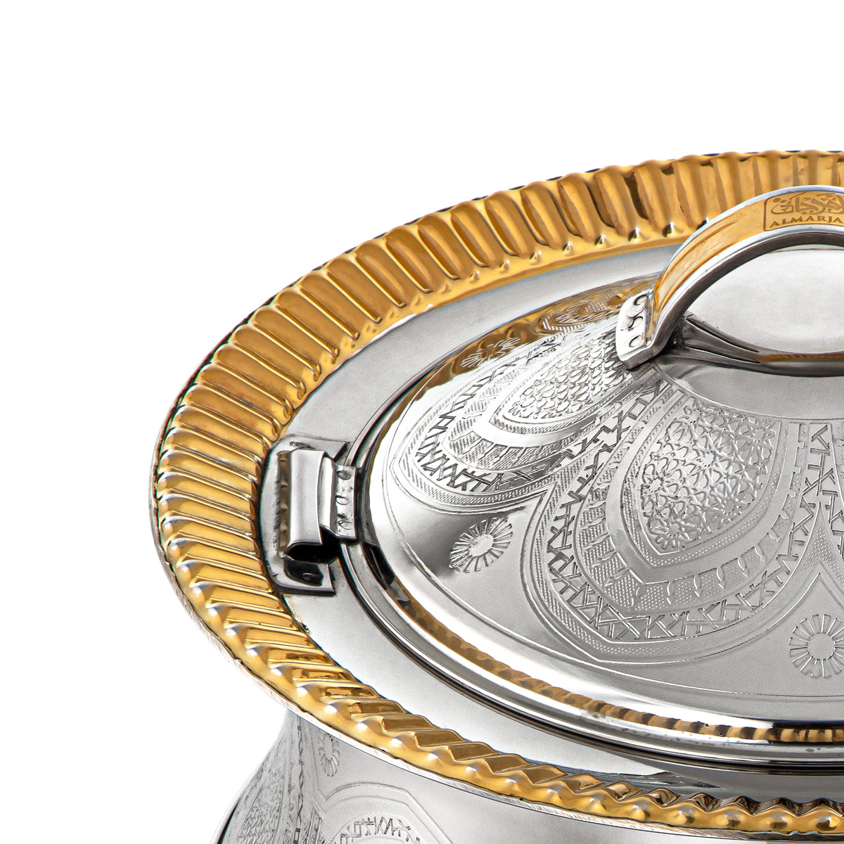 Almarjan 20 CM Afrah Collection Stainless Steel Hot Pot Silver & Gold - H22EPG1 Lock