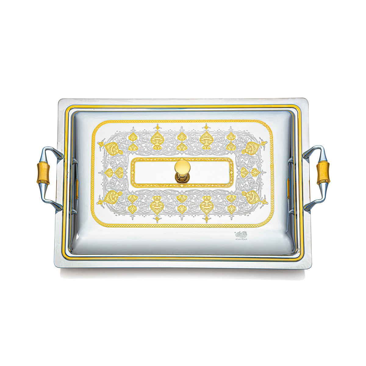 Almarjan 45 CM Alma Collection Stainless Steel Rectangle Serving Tray With Cover - STS2051180