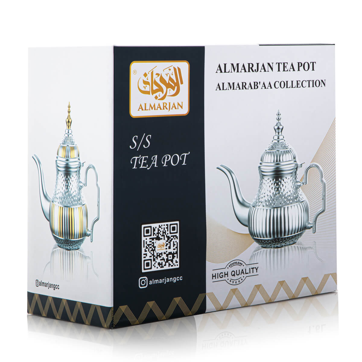 Almarjan 1.2 Liter Stainless Steel Teapot Gold - STS0010743