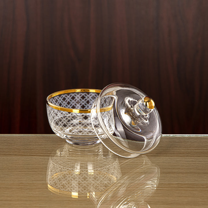 Almarjan 9.5 CM Glass Sugar Bowl - 0137T-SFY