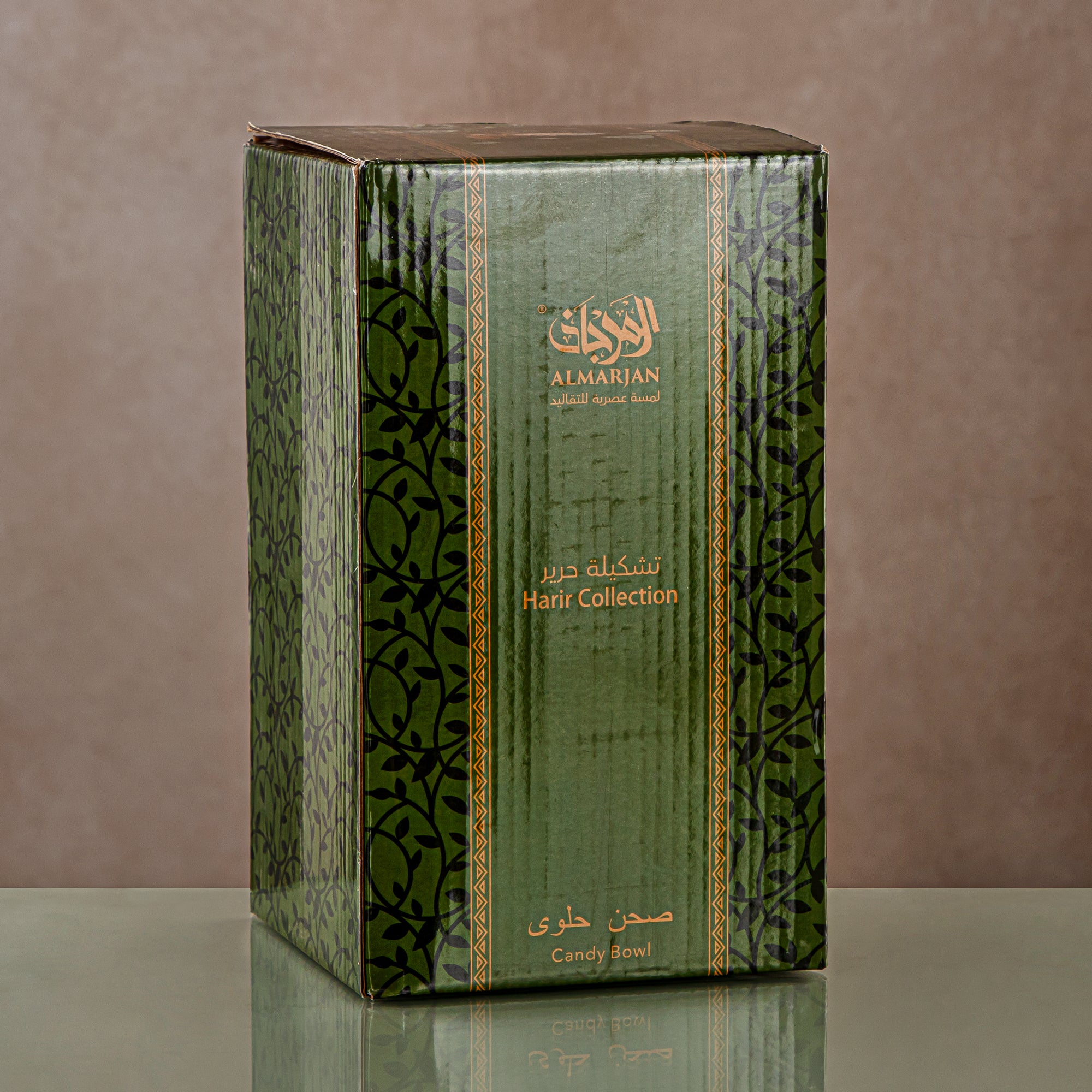 وعاء حلوى المرجان 1200ML، زجاج، نقش شفاف وذهبي (0185T-ZQDL) - تجمعات عائلية