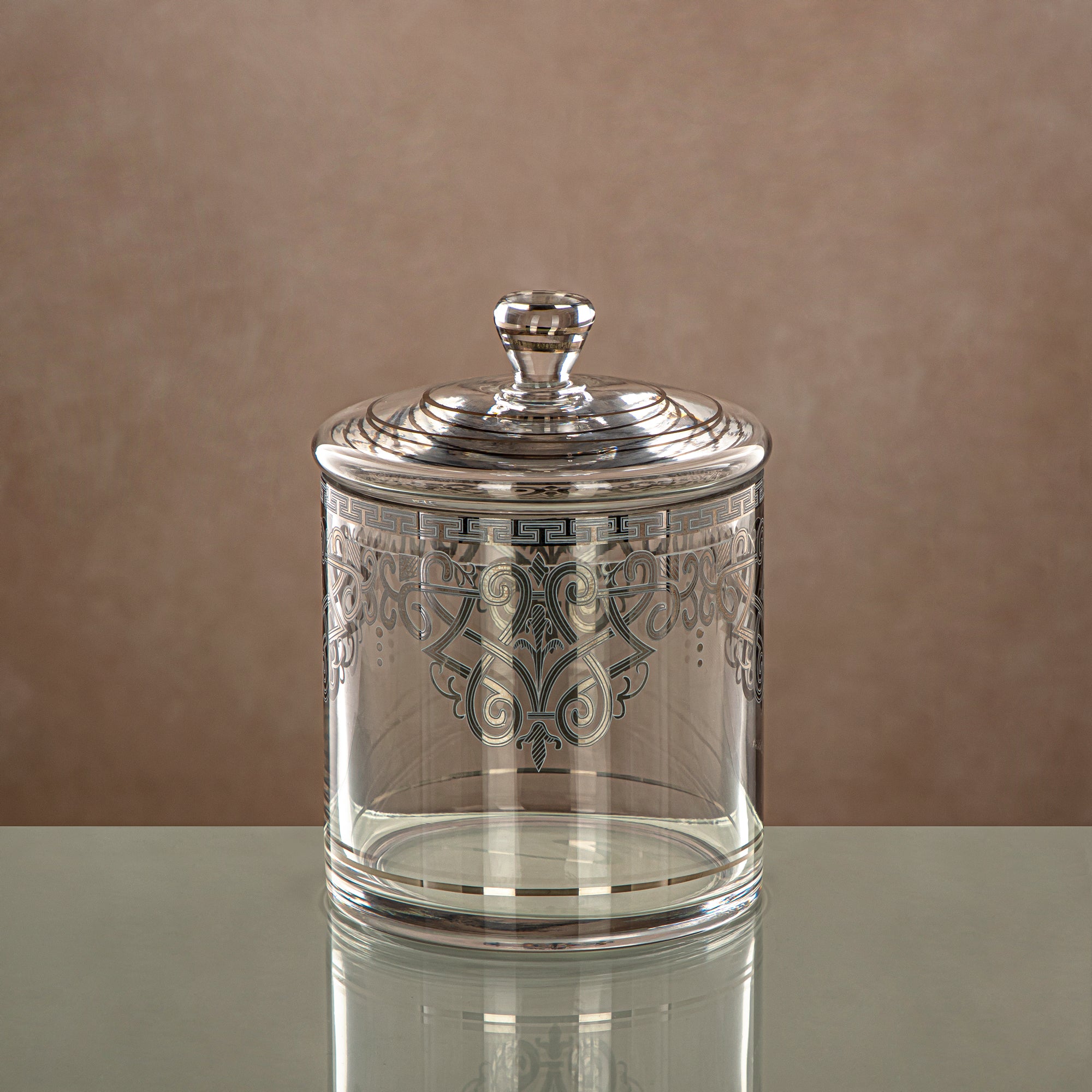 Almarjan Candy Bowl Clear & silver 900ML (0194T-YCS-SIL) Gatherings, special occasions, Ramadan, eid