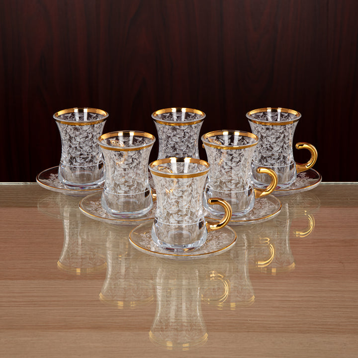 Almarjan 18 Pieces Glass Tea Set - 1043BJ-0001P-1013B-SYE