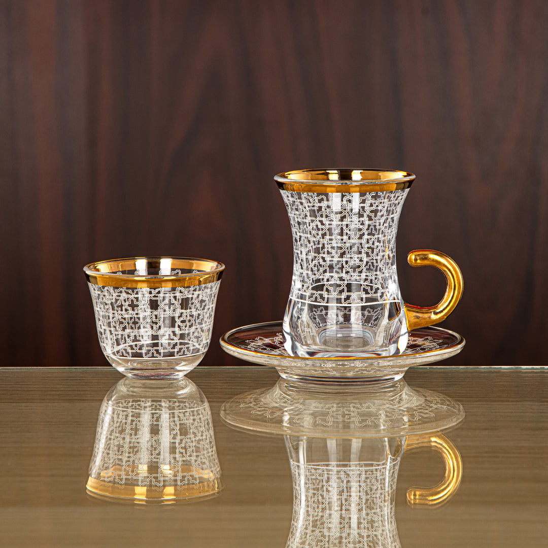 Almarjan 18 Pieces Glass Tea Set - 1043BJ-0001P-1013B-SZH