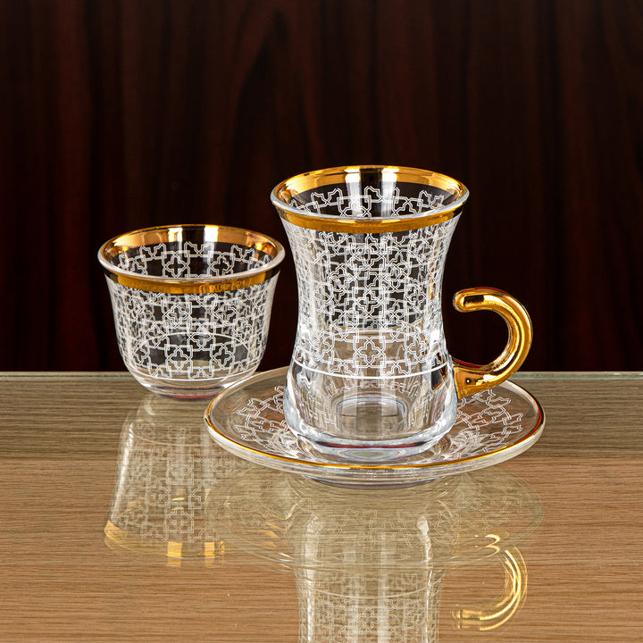 Almarjan 18 Pieces Glass Tea Set - 1043BJ-0001P-1013B-SZH