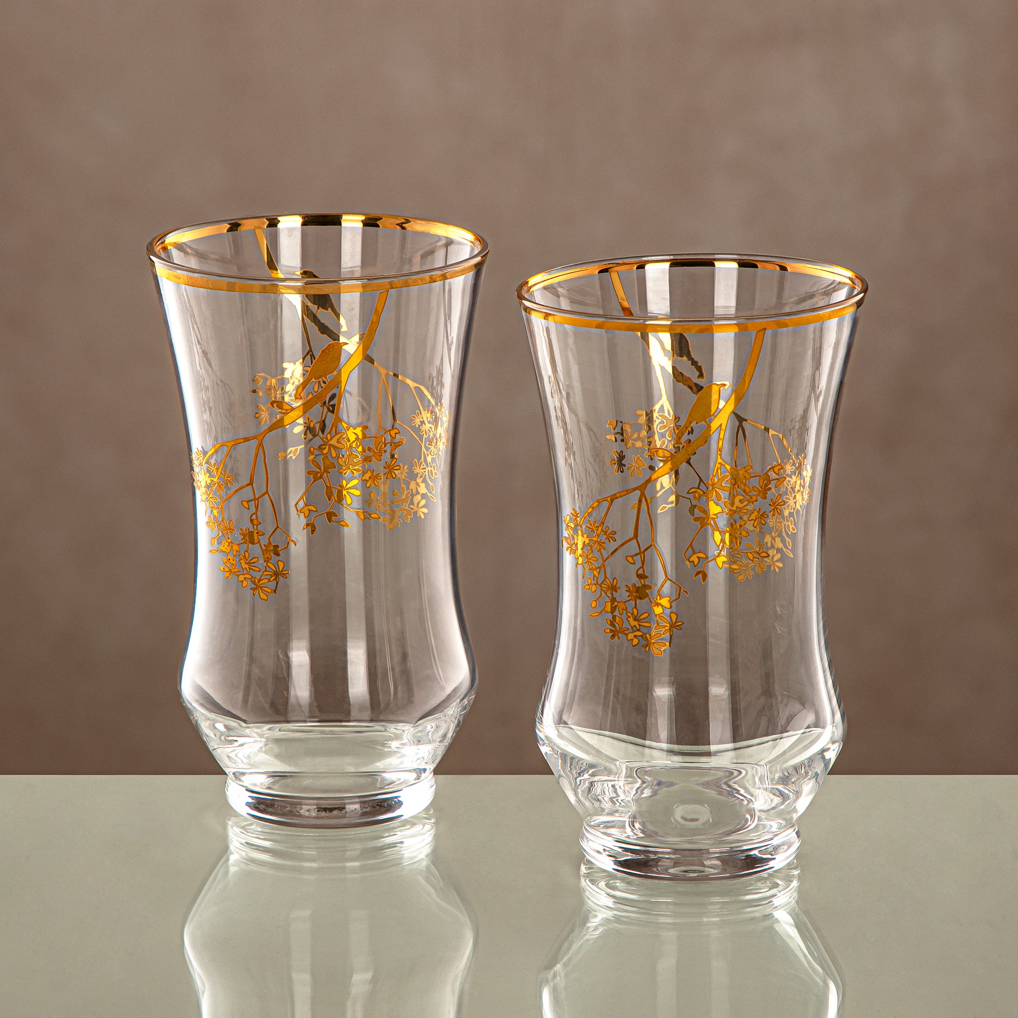 Almarjan Water Tumbler Clear & Gold 6 pieces (1152B-XQZT-GLD) Gatherings, special occasions, Ramadan, eid