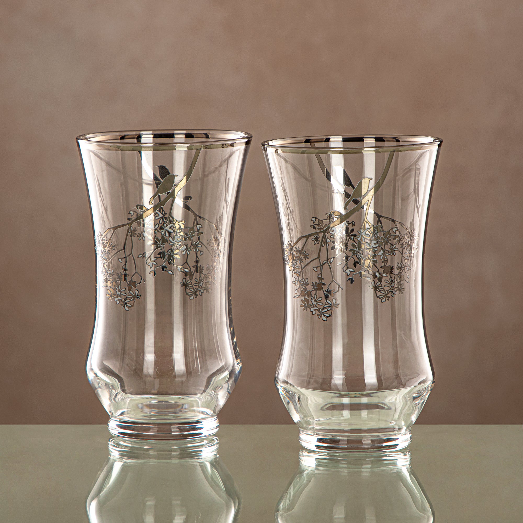 Almarjan Water Tumbler Clear & silver 6 pieces (1152B-XQZT-SIL) Gatherings, special occasions, Ramadan, eid
