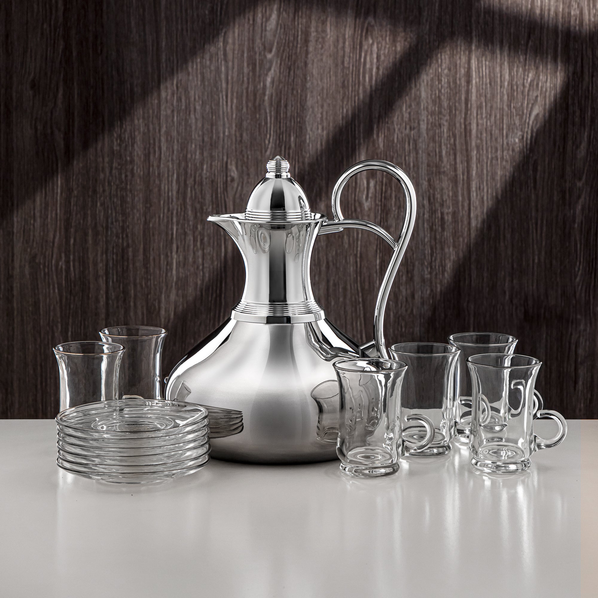 Almarjan 13 Pieces Tea Set Silver - 13-SS-Queen-10T FS