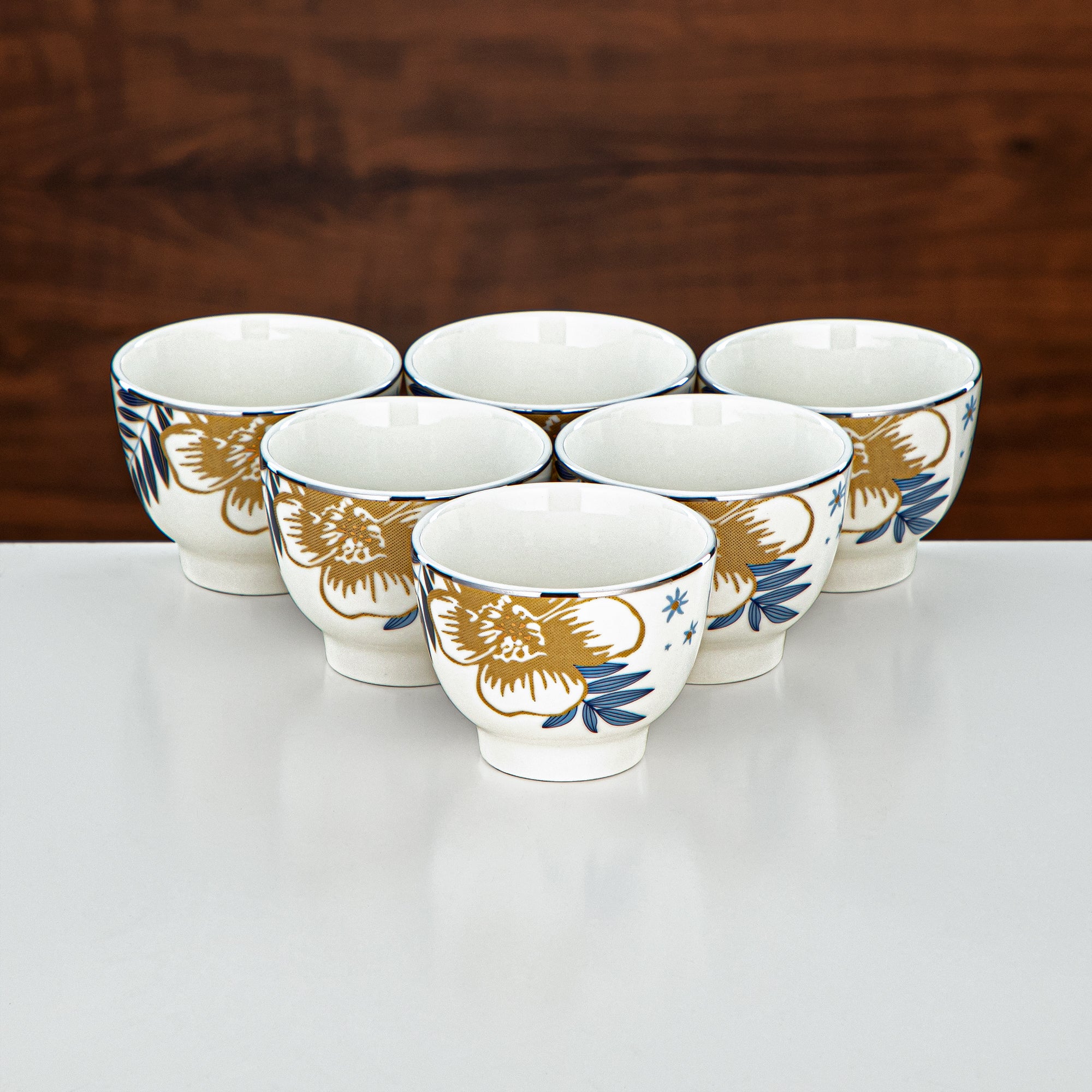 Almarjan Vacuum Flask & Tea Set Matt Silver & Matt Gold 20-Piece 1L + 1L (GOK-S-MS-MG + 18PCS-12196-2) – Elegant Serving | Ramadan & Gatherings