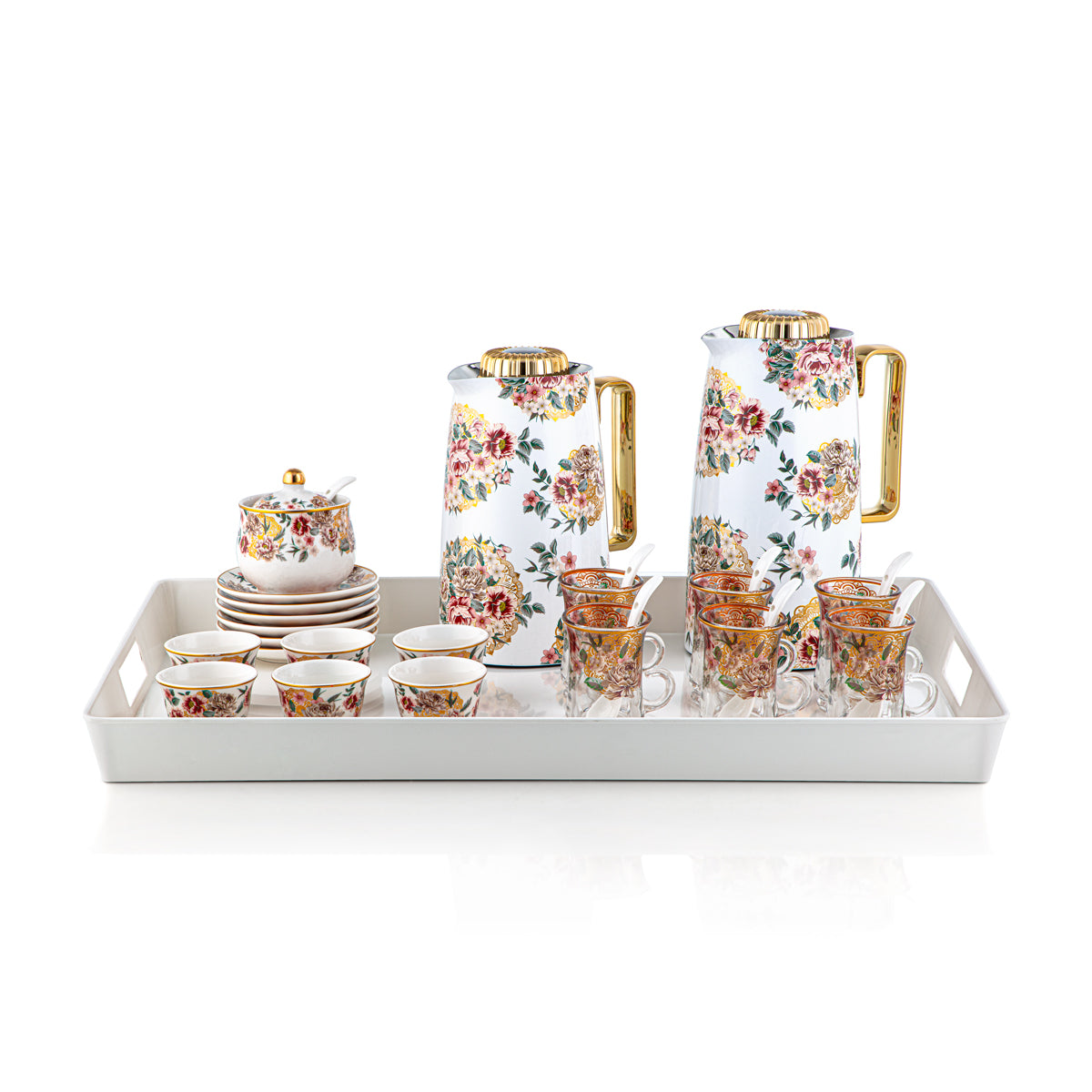 Almarjan 29 Pieces Tea Set - SDT07/10HF-23-14A,28-SDT-TR-14A