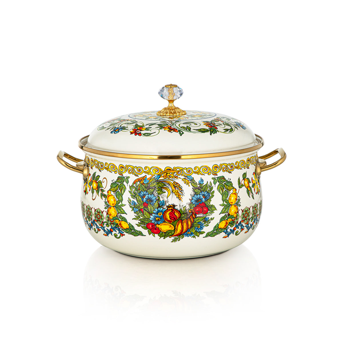 Almarjan 24 CM Tohfa Collection Enamel Cooking Pot - 287421131