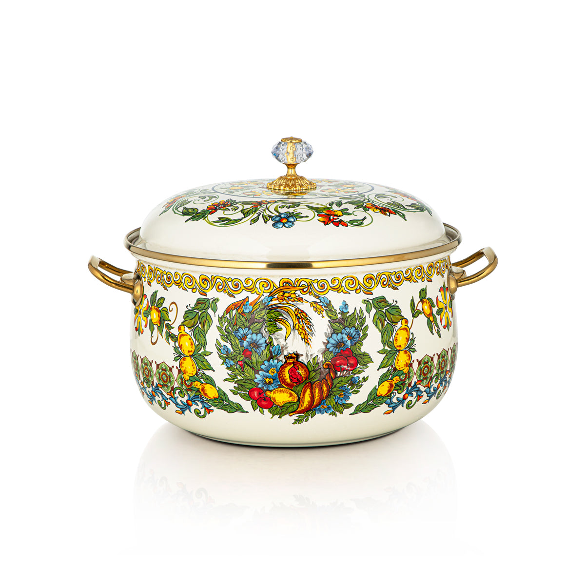 Almarjan 26 CM Tohfa Collection Enamel Cooking Pot - 287421132