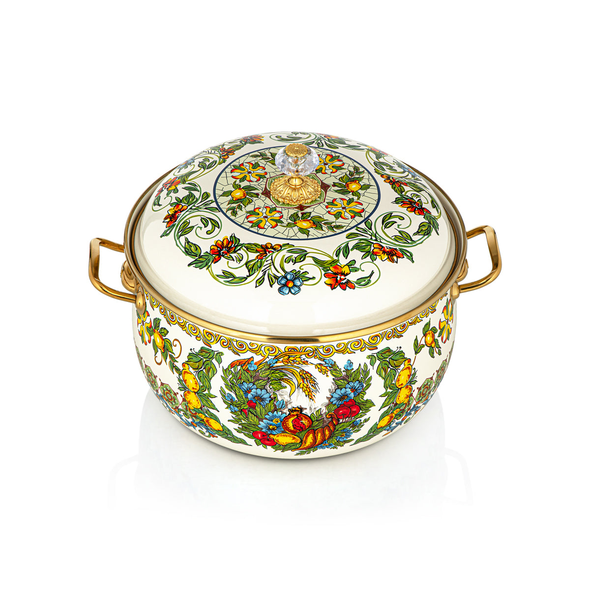 Almarjan 26 CM Tohfa Collection Enamel Cooking Pot - 287421132