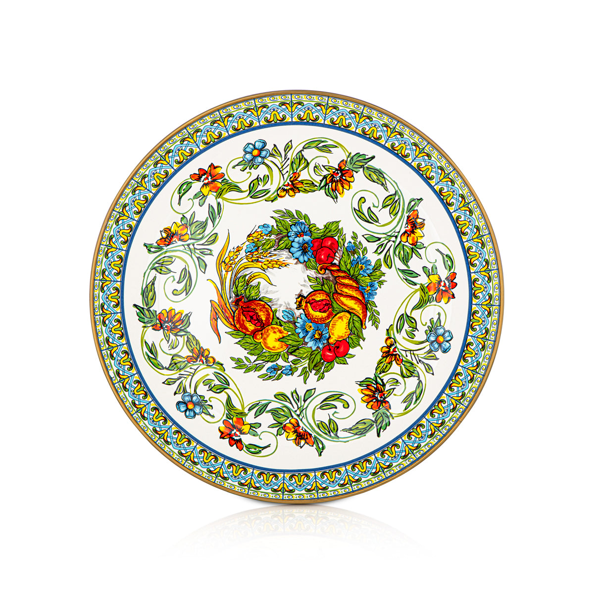 Almarjan 30 CM Tohfa Collection Enamel Serving Plate - 287421136