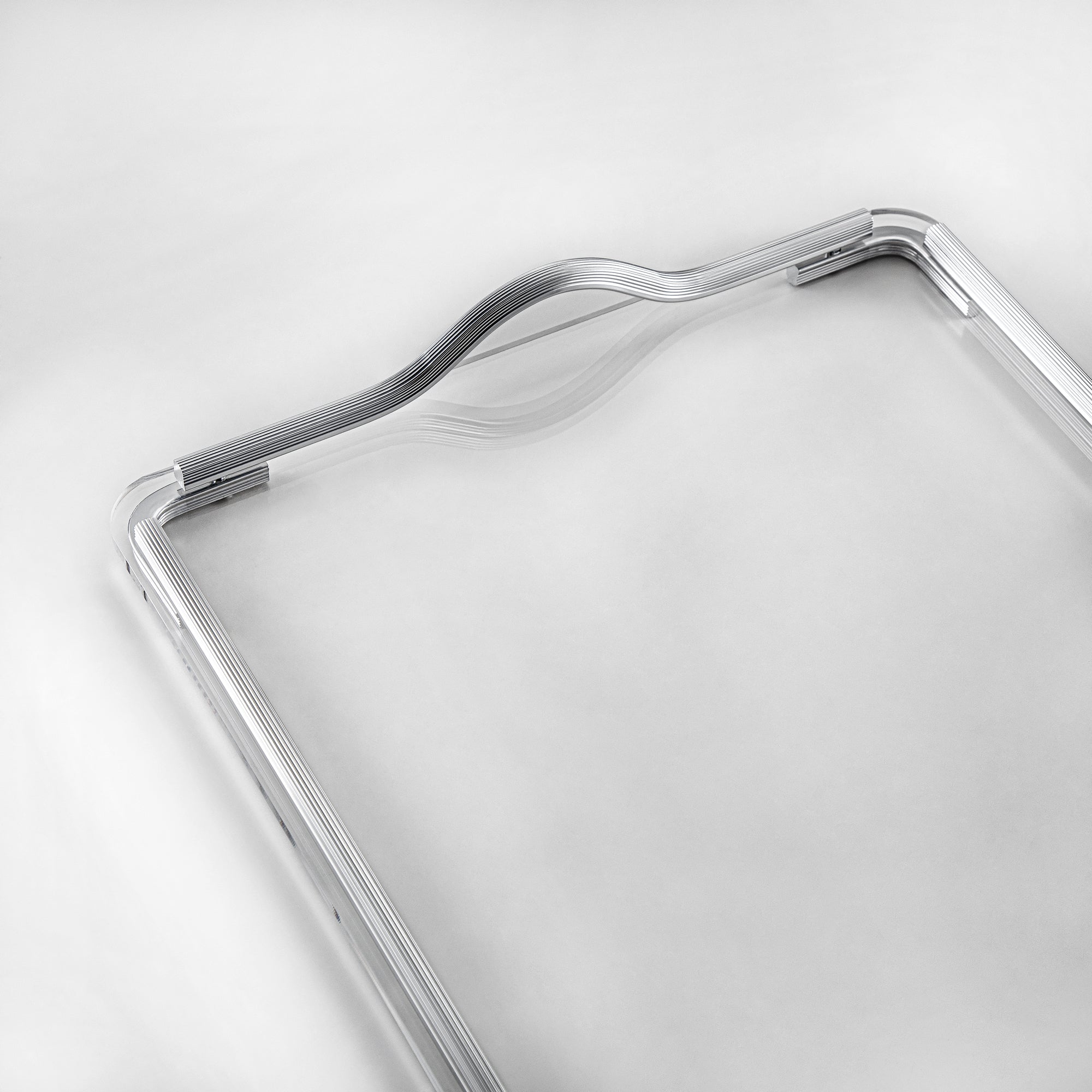 Almarjan Serving Tray, Transparent & Silver (325XL-S) | Ramadan & Special Occasions