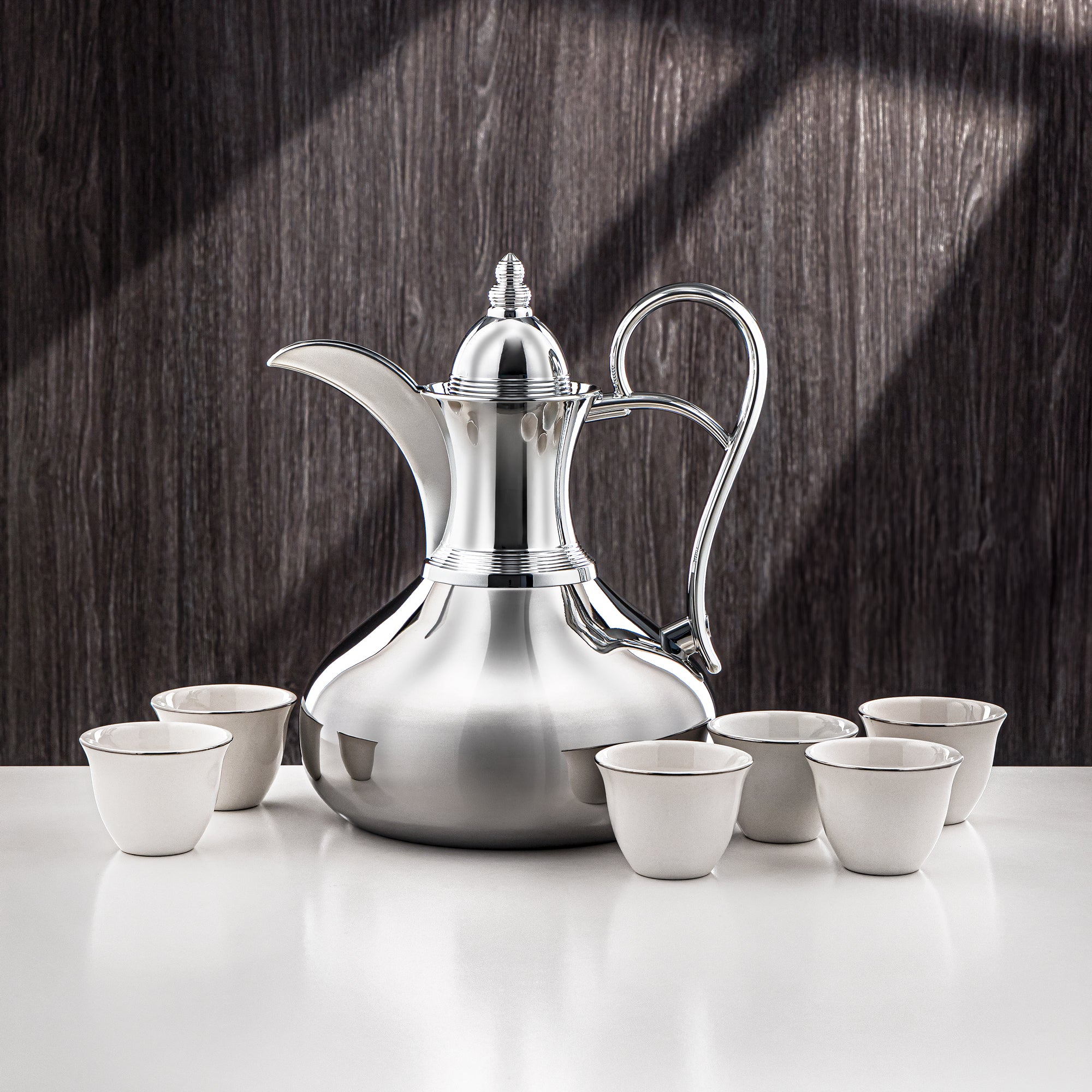 Almarjan 7 Pieces Coffee Set Silver - 7-SS-Queen-10C FS