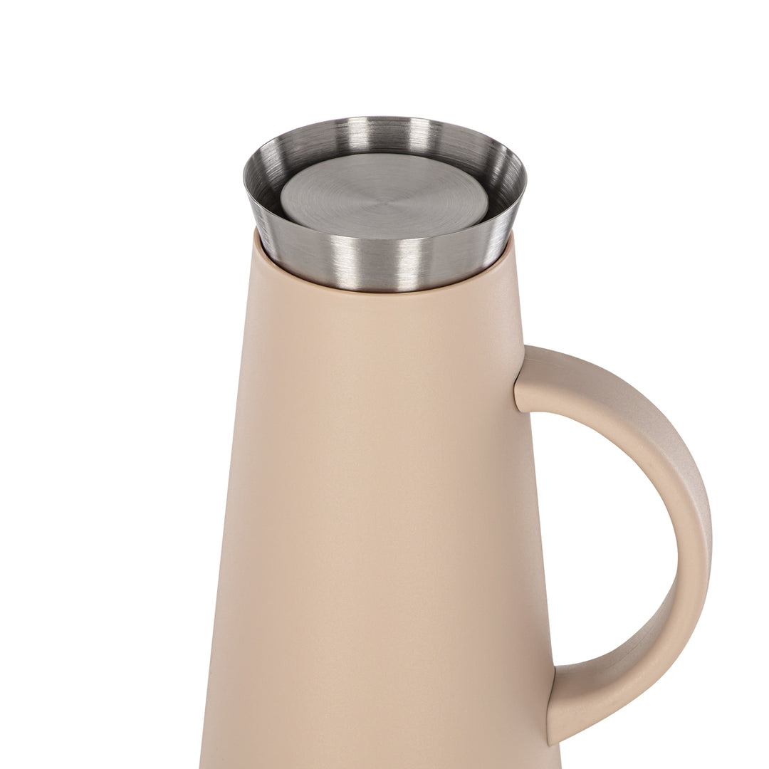 Almarjan 1 Liter Vacuum Flask Beige & Silver - 75410-MC