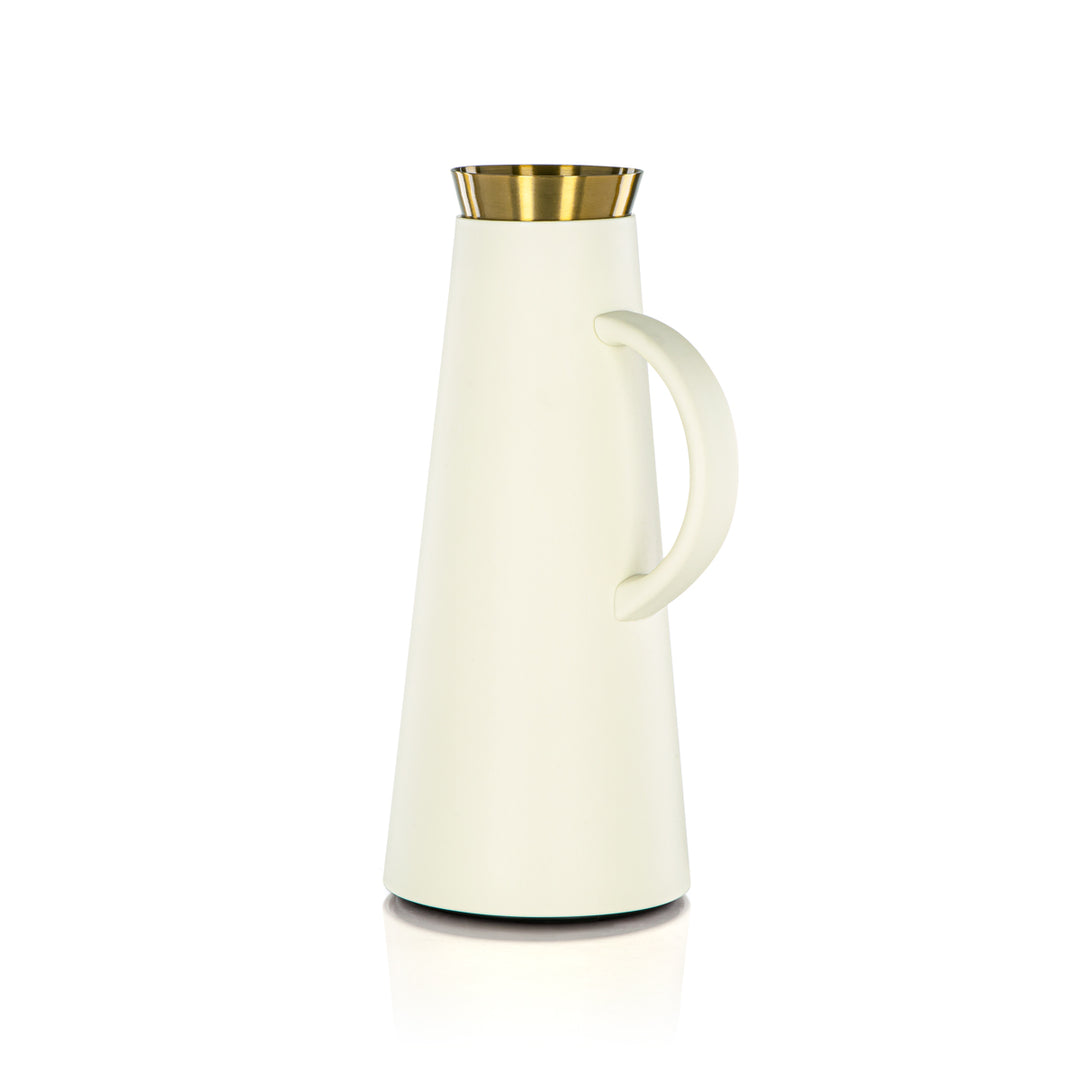 Almarjan 1 Liter Vacuum Flask White & Gold - 75410-WHG