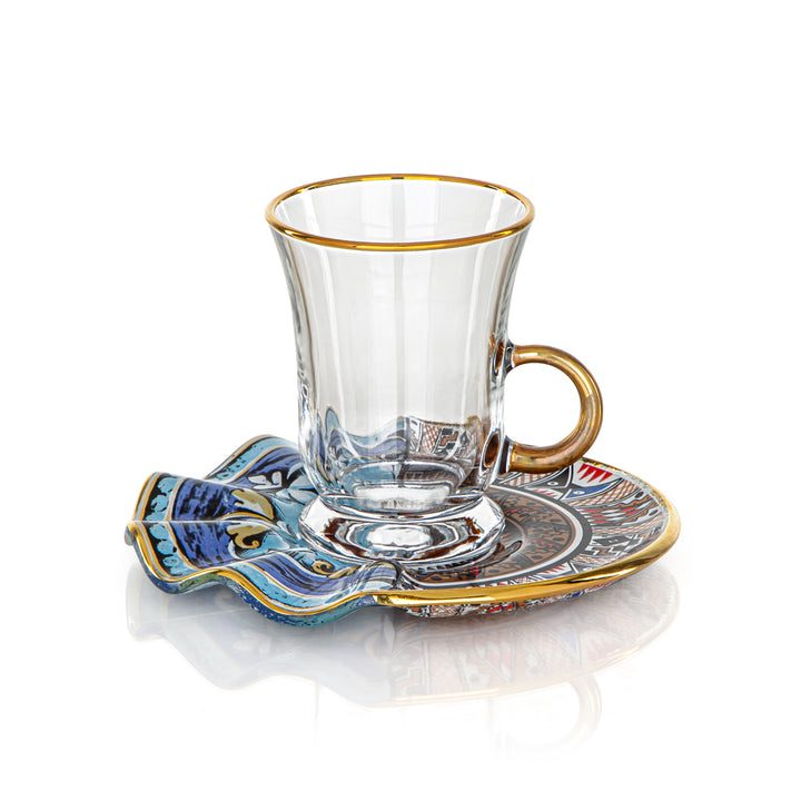 Almarjan 6 Pieces Aurora Collection Glass Tea Cups - 87014