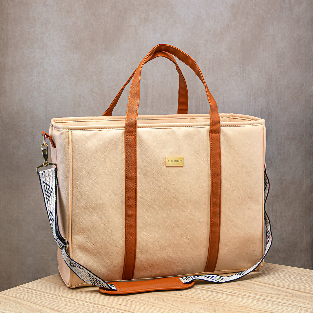 Almarjan Fashion Picnic Bag Khaki - BAG2570100