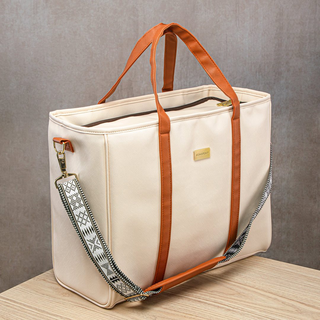 Almarjan Fashion Picnic Bag Beige - BAG2570101