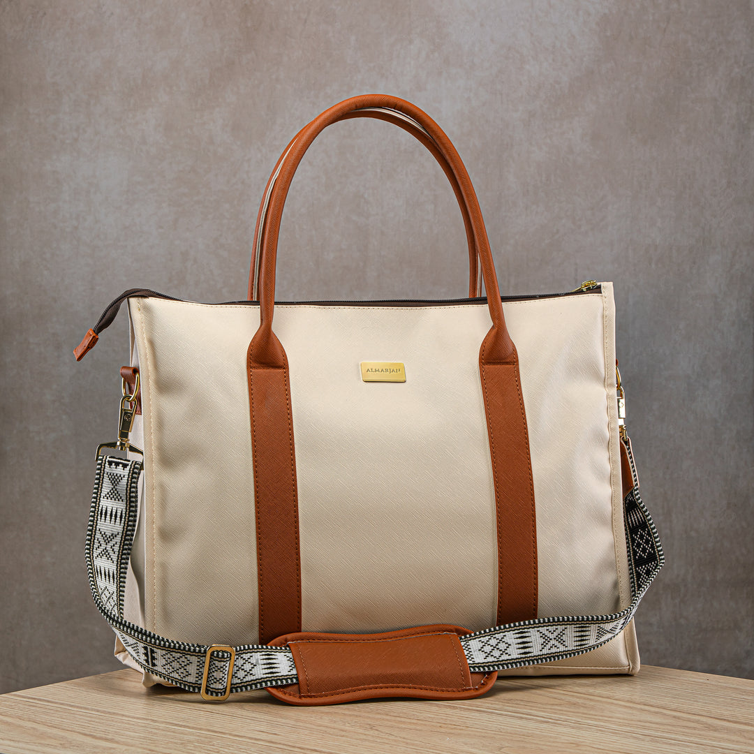 Almarjan Fashion Picnic Bag Beige - BAG2570109