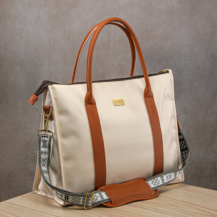Almarjan Fashion Picnic Bag Beige - BAG2570109