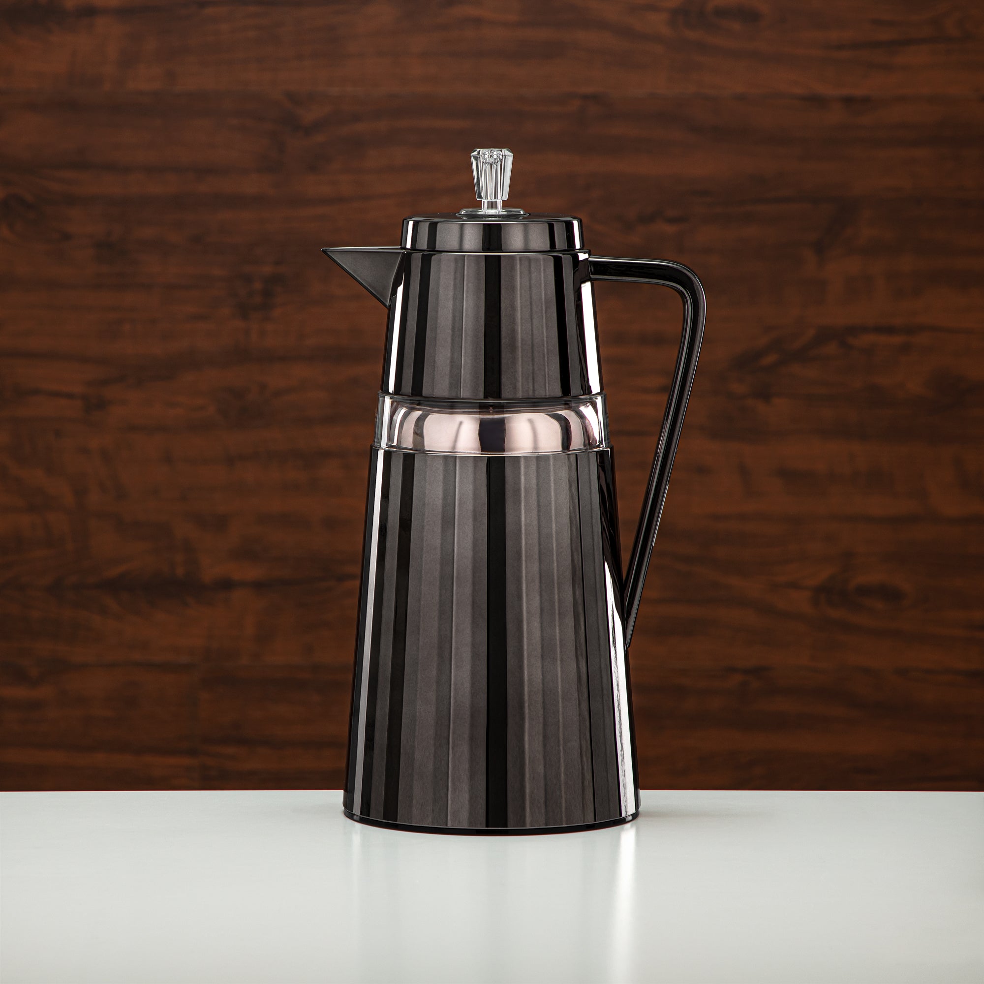 Almarjan 2 Pieces Vacuum Flask Set Black & Transparent - C77-BA