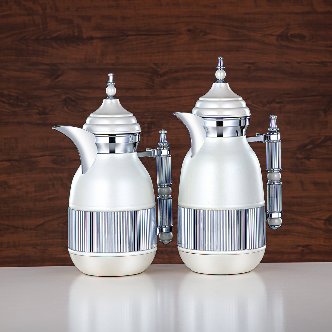 Almarjan 2 Pieces Vacuum Flask Set Rose White & Silver - CALD-RWC
