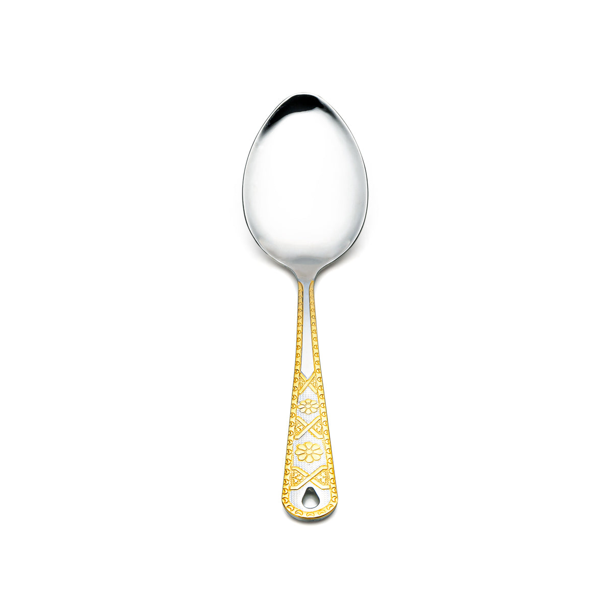 Almarjan Stainless Steel Pasting Spoon Silver & Gold - CUT0010193