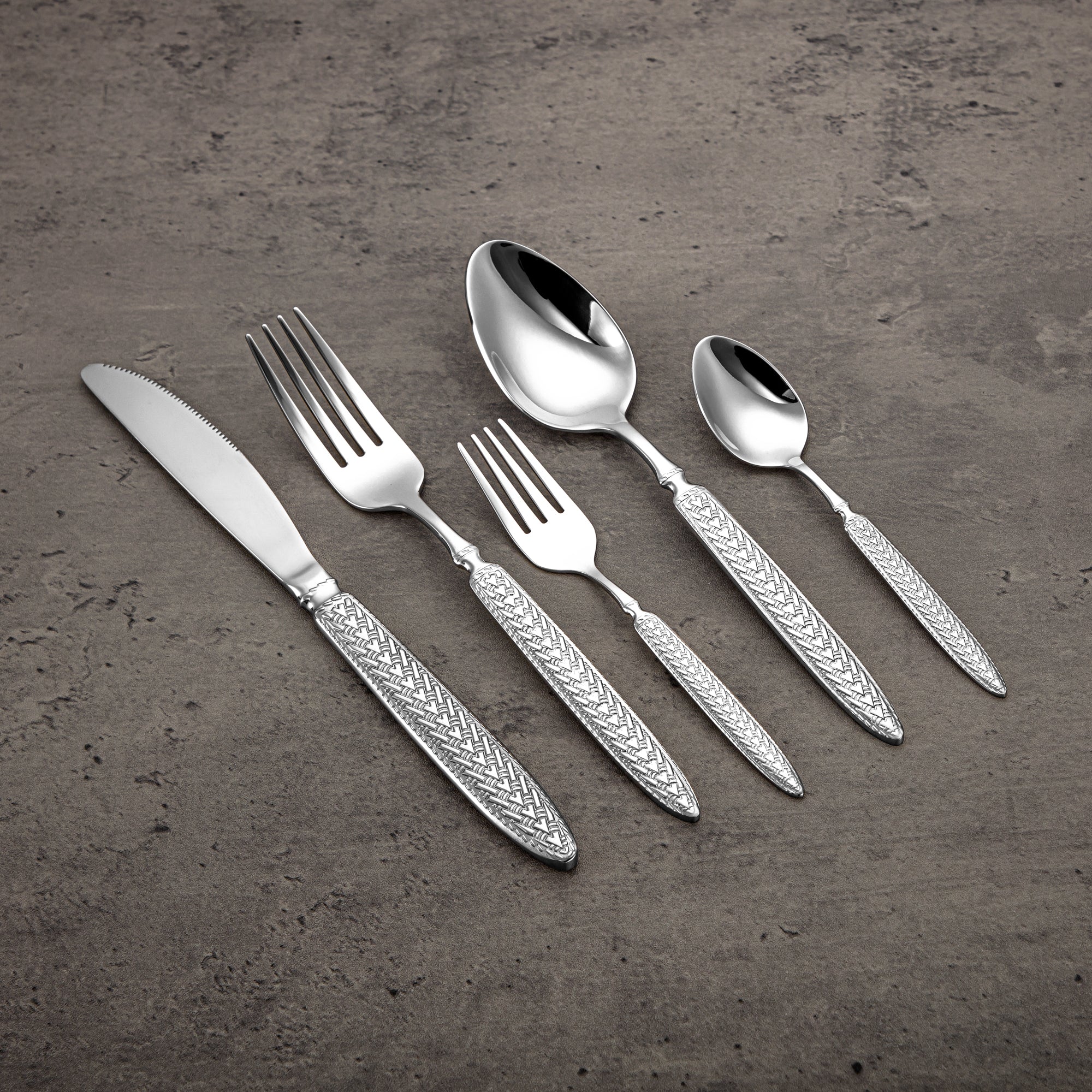 Almarjan Cutlery Ser 72 Pieces, Stainless Steel, Leather Case, Silver (CUT0010429) Elegant Cutlery Set