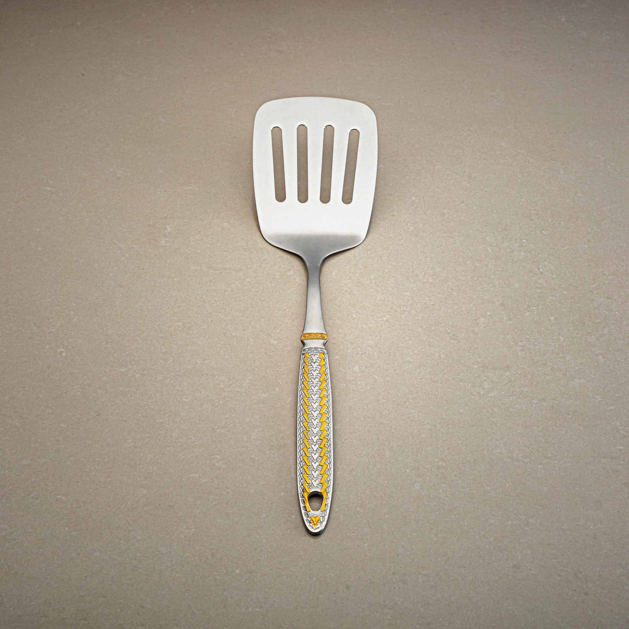 Almarjan Small Slotted Turner, Stainless Steel, Silver & Gold (CUT0010494) Elegant Flatware