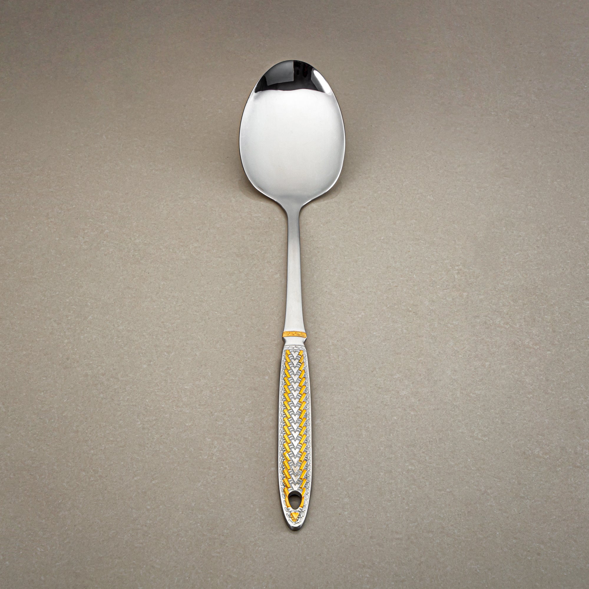 Almarjan Pasting Spoon, Stainless Steel, Silver & Gold (CUT0010512) Elegant Flatware