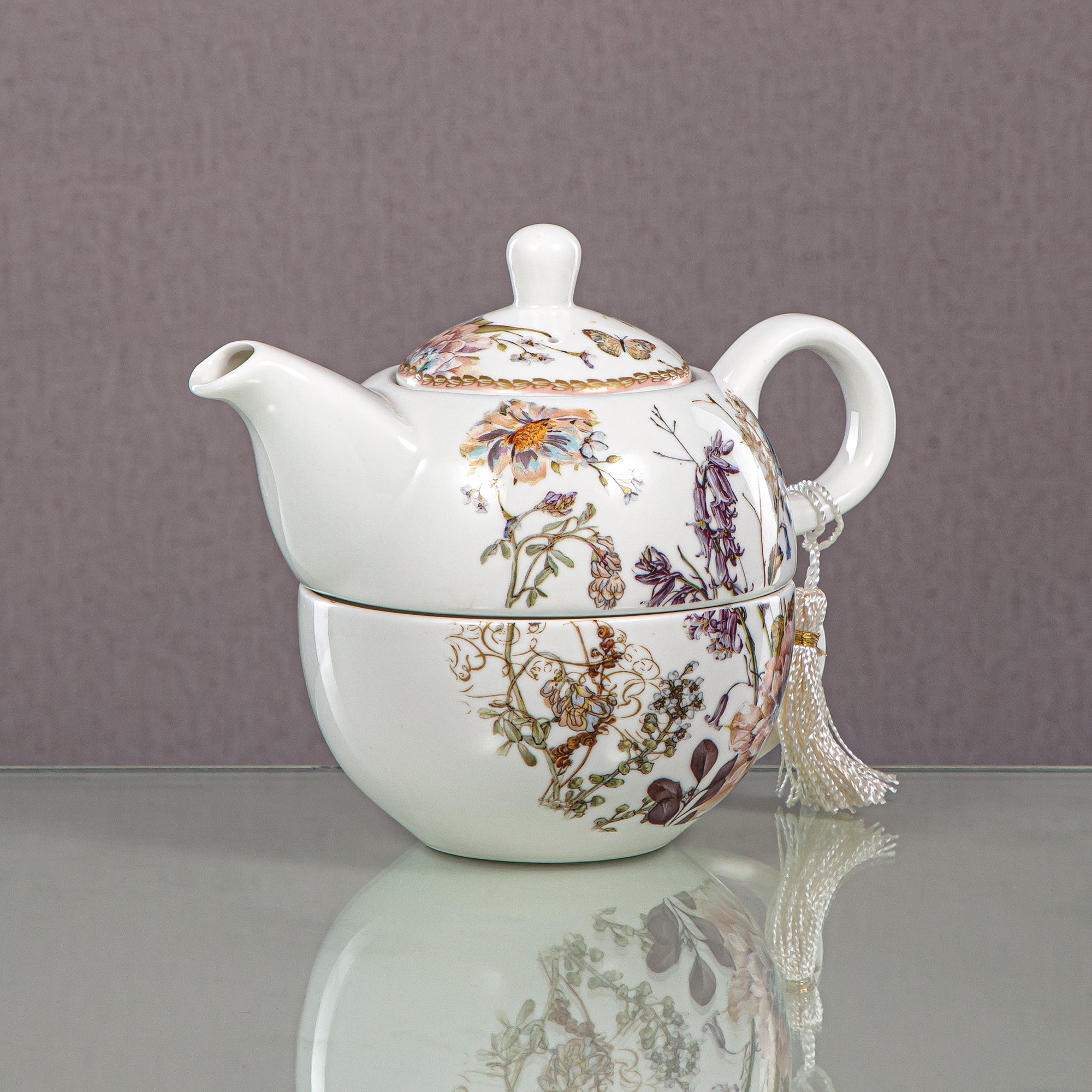 Almarjan 810 ML Porcelain Teapot & Cup Set - D480 R2018RT/N