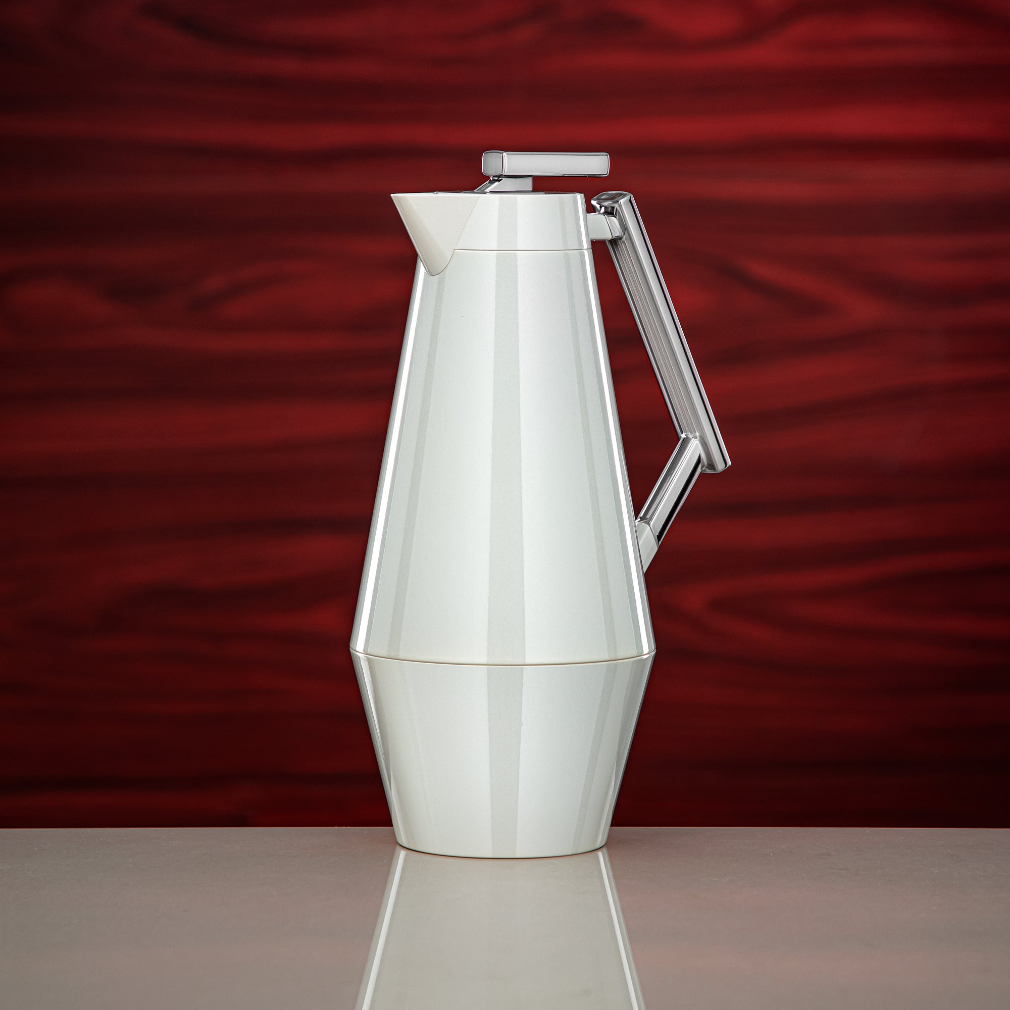 Almarjan Vacuum Flask Set 0.7L & 1L Pearl White & Silver